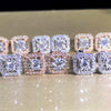Wholesale Square Zircon Earrings Copper Geometric Style