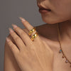 Wholesale Sshaped Spiral Wound Stainless Steel Finger Ring With Geometric Pattern And 18K Real Gold Electroplated For Women