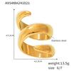 Wholesale Sshaped Spiral Wound Stainless Steel Finger Ring With Geometric Pattern And 18K Real Gold Electroplated For Women