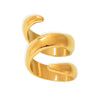 Wholesale Sshaped Spiral Wound Stainless Steel Finger Ring With Geometric Pattern And 18K Real Gold Electroplated For Women