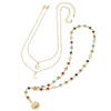 Wholesale Stackable Clavicle Necklace With Flowershaped Diamondencrusted Cross Pendant Electroplated Alloy And Zinc Alloy For Women