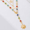 Wholesale Stackable Clavicle Necklace With Flowershaped Diamondencrusted Cross Pendant Electroplated Alloy And Zinc Alloy For Women