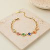 Wholesale Stackable Colorful Geometric Stainless Steel 18K Electroplated Bracelets For Women