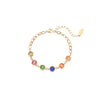 Wholesale Stackable Colorful Geometric Stainless Steel 18K Electroplated Bracelets For Women