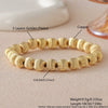 Wholesale Stackable Copper Real Gold Plated Geometric Bead Bracelet Set Unisex