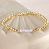 Wholesale Stackable Copper Real Gold Plated Geometric Bead Bracelet Set Unisex