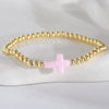 Wholesale Stackable Copper Real Gold Plated Geometric Bead Bracelet Set Unisex