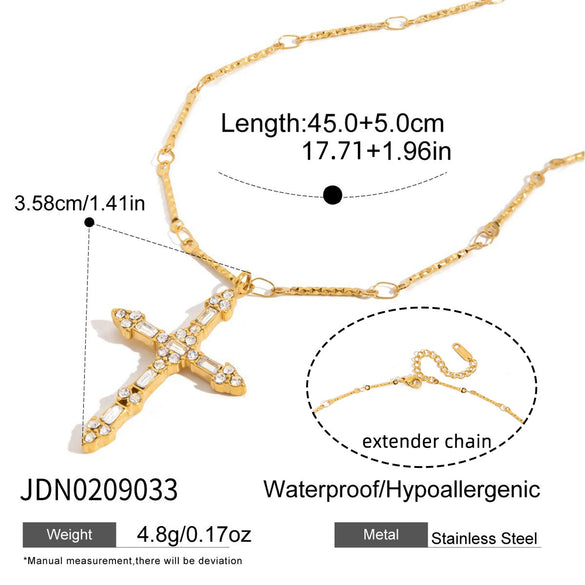 Wholesale Stackable Electroplated Stainless Steel Cross Necklace For Women
