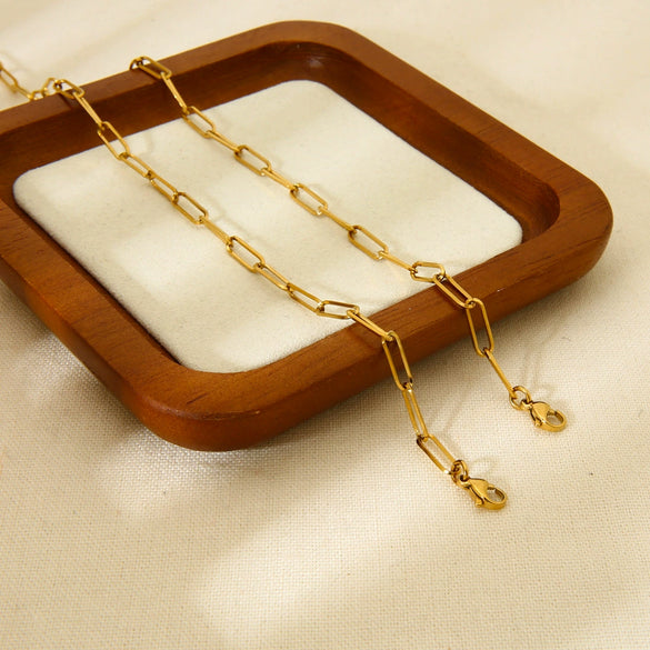 Wholesale Stackable Geometric Cross Chain Jewelry Set Stainless Steel 18K Gold Plated For Women Unisex