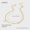 Wholesale Stackable Geometric Cross Chain Jewelry Set Stainless Steel 18K Gold Plated For Women Unisex