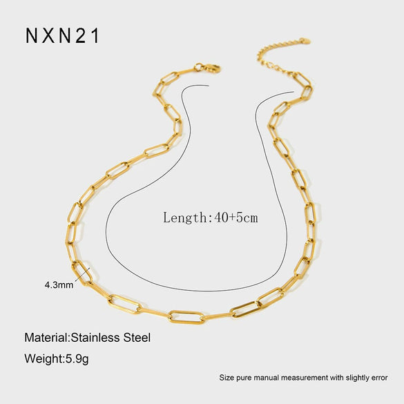 Wholesale Stackable Geometric Cross Chain Jewelry Set Stainless Steel 18K Gold Plated For Women Unisex