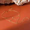 Wholesale Stackable Geometric Diamond Encrusted 18K Gold Plated Stainless Steel Women's Wrist Chain Bracelet Jewelry