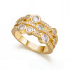 Wholesale Stackable Geometric Line Zircon Inlay Electroplated Copper Ring Unisex Fashion Accessories