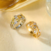 Wholesale Stackable Geometric Line Zircon Inlay Electroplated Copper Ring Unisex Fashion Accessories
