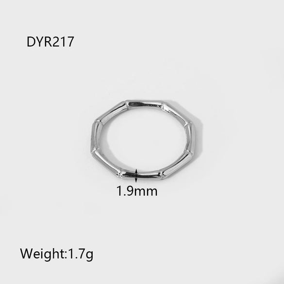 Wholesale Stackable Geometric Stainless Steel 18K Gold Plated Ring For Women
