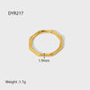 Wholesale Stackable Geometric Stainless Steel 18K Gold Plated Ring For Women