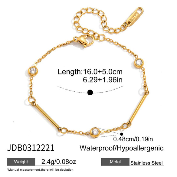Wholesale Stackable Geometric Titanium Steel Electroplated Bracelet For Women With Minimalist Style
