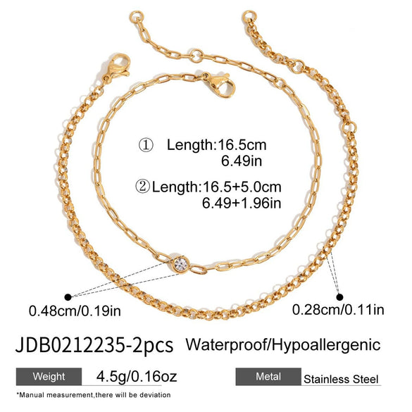 Wholesale Stackable Geometric Titanium Steel Electroplated Bracelet For Women With Minimalist Style