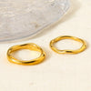 Wholesale Stackable 18K Gold Plated Stainless Steel Wave Ring For Women And Men