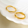 Wholesale Stackable 18K Gold Plated Stainless Steel Wave Ring For Women And Men