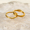 Wholesale Stackable 18K Gold Plated Stainless Steel Wave Ring For Women And Men