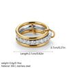 Wholesale Stackable Ring Set With Cross Design 18K Gold Texture Titanium Steel Geometric Electroplated For Couples