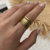 Wholesale Stackable Stainless Steel Geometric Electroplated Line Ring For Unisex