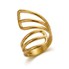Wholesale Stackable Stainless Steel Geometric Electroplated Line Ring For Unisex