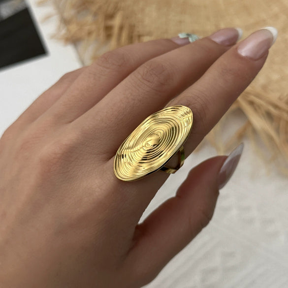 Wholesale Stackable Stainless Steel Geometric Electroplated Line Ring For Unisex