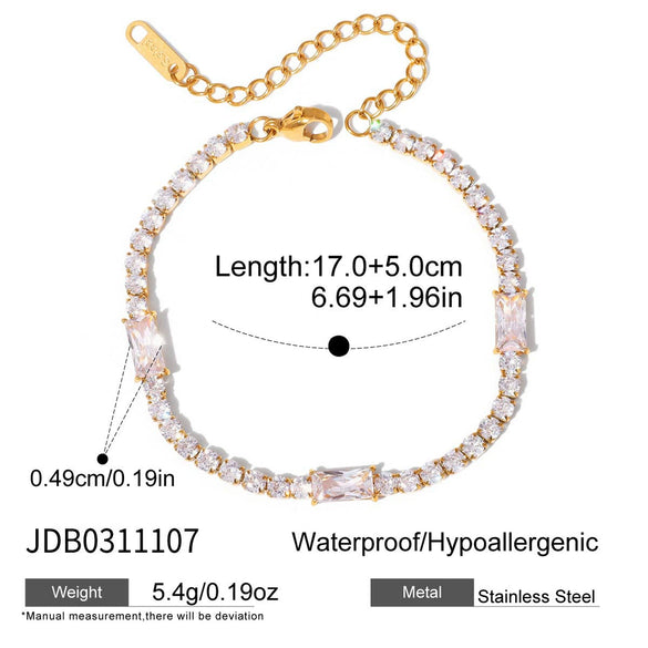 Wholesale Stackable Stainless Steel Geometric Electroplated Women's Bracelet