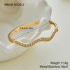 Wholesale Stackable Waveshaped Diamondstudded Goldplated Stainless Steel Bracelets For Women