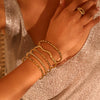 Wholesale Stackable Waveshaped Diamondstudded Goldplated Stainless Steel Bracelets For Women