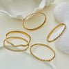Wholesale Stackable Waveshaped Diamondstudded Goldplated Stainless Steel Bracelets For Women