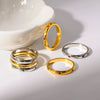 Wholesale Stackable Women's Geometric Horse Eye Rings Stainless Steel 18K Gold Plated With Diamonds