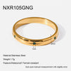 Wholesale Stackable Women's Geometric Horse Eye Rings Stainless Steel 18K Gold Plated With Diamonds