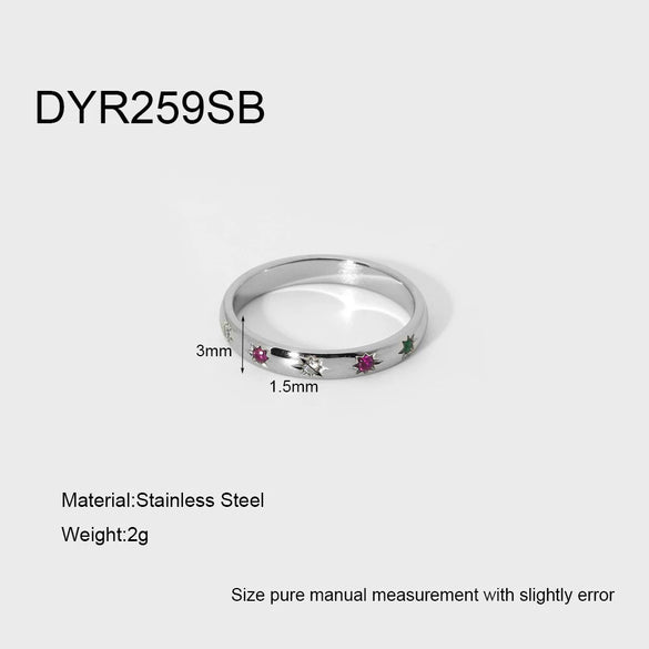 Wholesale Stackable Women's Geometric Horse Eye Rings Stainless Steel 18K Gold Plated With Diamonds