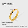 Wholesale Stackable Women's Geometric Horse Eye Rings Stainless Steel 18K Gold Plated With Diamonds