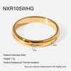 Wholesale Stackable Women's Geometric Horse Eye Rings Stainless Steel 18K Gold Plated With Diamonds