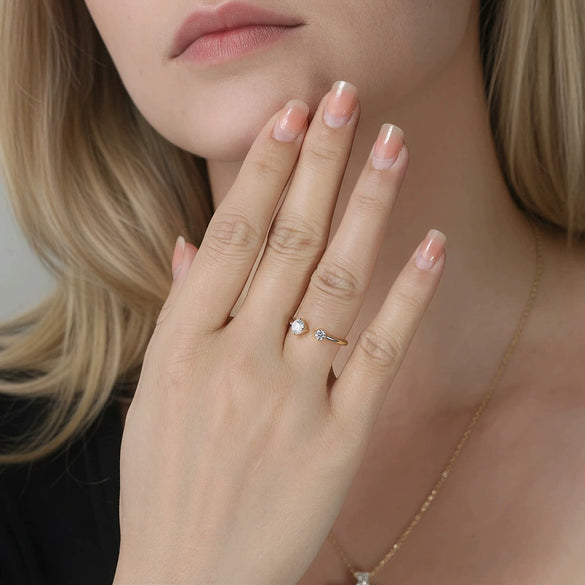 Wholesale Stackable Women's S925 Silver Geometric Electroplated Rings With D Color Moissanite