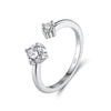 Wholesale Stackable Women's S925 Silver Geometric Electroplated Rings With D Color Moissanite
