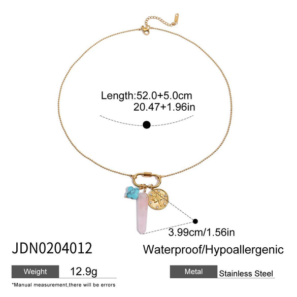 Wholesale Stacked Necklace Stainless Steel Geometric Pendant Electroplated For Women