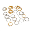 Wholesale Stacked Pearl Stainless Steel Ring For Women With Geometric Design And Electroplating