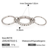 Wholesale Stacked Pearl Stainless Steel Ring For Women With Geometric Design And Electroplating