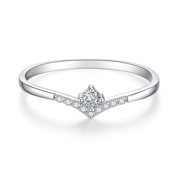 Wholesale Stacked Ring S925 Sterling Silver Simple Geometric Electroplated For Women