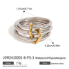Wholesale Stacked Stainless Steel Ring For Women With Geometric Pattern And Electroplating Treatment
