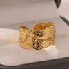 Wholesale Stacked Wide Face Irregular Geometric Stainless Steel Ring With 18K Gold Plated Electroplating Jewelry Fashion Unisex