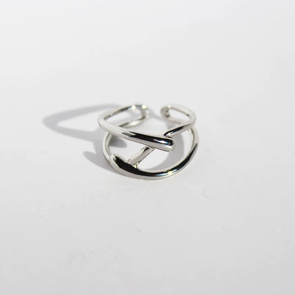 Wholesale Stacking Ring Brass Geometric Line Cross Design Electroplating For Women And Unisex