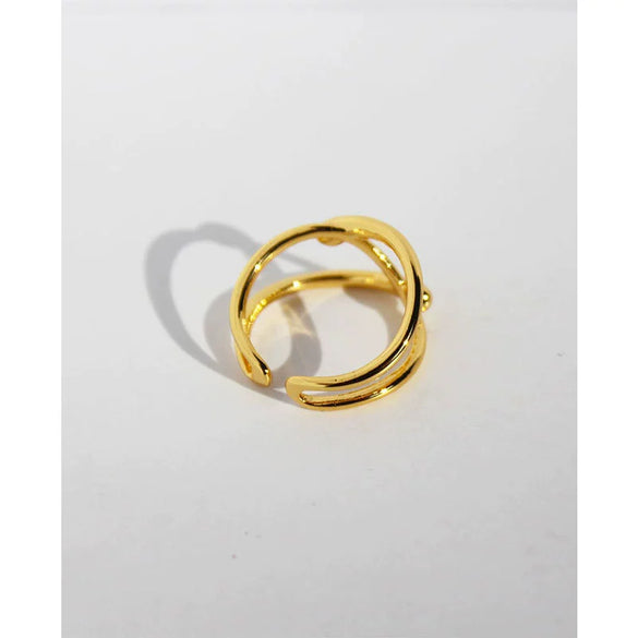 Wholesale Stacking Ring Brass Geometric Line Cross Design Electroplating For Women And Unisex