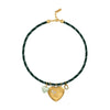 Wholesale Stacking Style Heart Fivepointed Star Pendant Necklace Electroplated 18K Gold Stainless Steel For Women