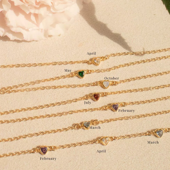 Wholesale Stacking Style Heart Pendant Stainless Steel Women's Bracelet Electroplated 18K Gold Color Retention